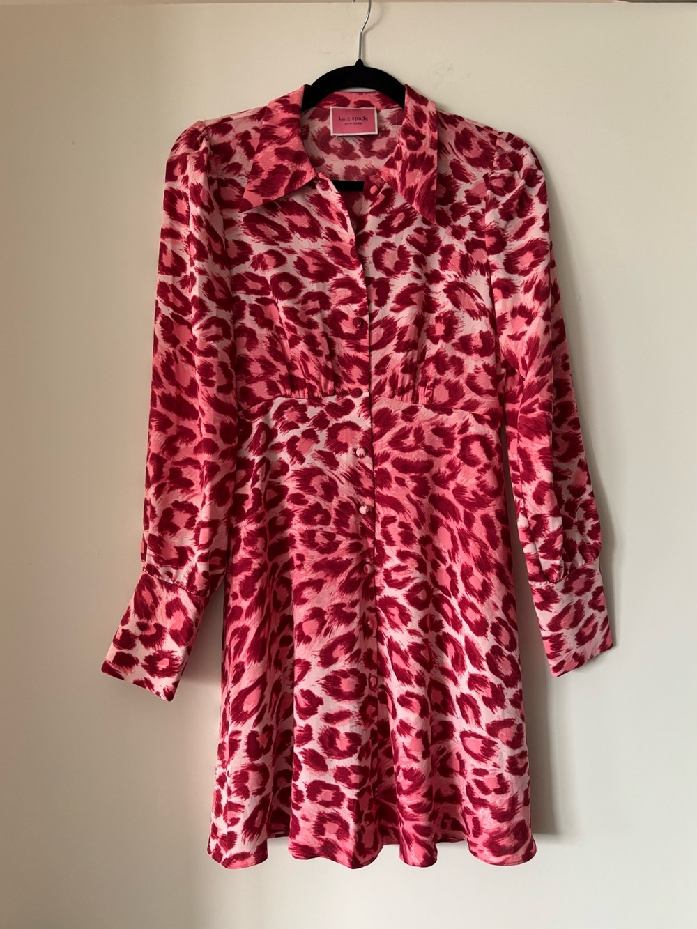 Authentic Kate spade Leopard Print Shirt Dress in size small